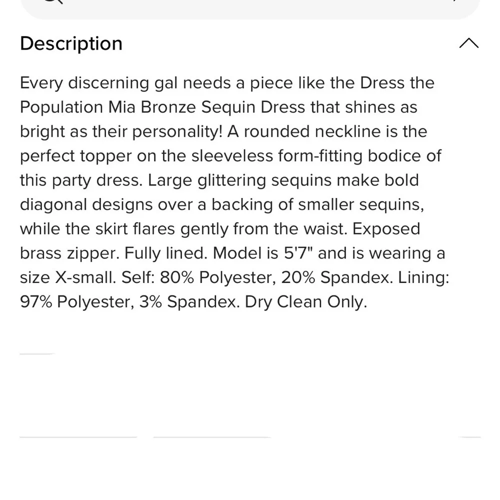 Dress the Population Mia Bronze Sequin Dress Size XS - Picture 5 of 12